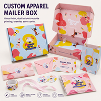 Boîte d'expédition personnalisée pour vêtements de boutique de mode, en carton ondulé brillant, pour déballage, carton d'abonnement pour l'expédition