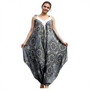 Trendy Breathable Eco-Friendly Sexy Women's Polyester/Rayon V-neck Sleeveless Solid <b>Summer</b> Floor-Length Long Jumpsuit High Waist - Product Image 1