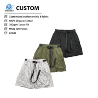 Shorts de bain inspirés du style militaire en coton épais 100 % avec logo personnalisé, respirants, à cordon de serrage, prêts pour l'extérieur, décontractés