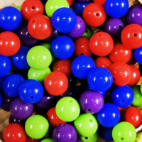 Perles en silicone rondes de 15 mm, couleurs variées, à paillettes, pour la fabrication de colliers, bracelets et bijoux – Vente en gros, succès commercial