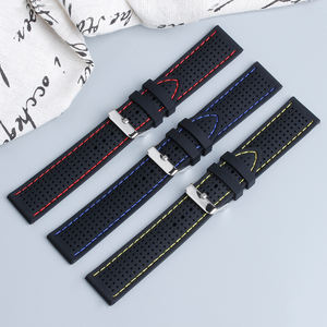 Correas de Reloj de Silicona <span class=keywords><strong>para</strong></span> Buceo de 20 mm y 22 mm, Correa de Reloj de Silicona Negra Impermeable y Transpirable <span class=keywords><strong>para</strong></span> Relojes Inteligentes Deportivos - Product Image 5