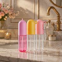 Flacon pulvérisateur vide en plastique de 20 ml, rechargeable, pour parfum ou désinfectant pour les mains, avec anneau porte-clés