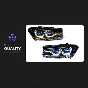 Faro Anteriore per <span class=keywords><strong>BMW</strong></span> <span class=keywords><strong>Serie</strong></span> <span class=keywords><strong>5</strong></span> G38 2018-2020, Gruppo Ottico G30 Fumé Bicolore con Luce Diurna Golden Eye e Lente Laser - Product Image 2