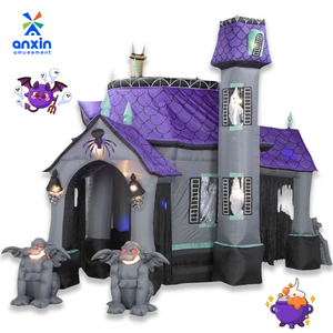 <span class=keywords><strong>Castillo</strong></span> inflable divertido de Halloween, ideal para reuniones en el parque, fiestas escolares, acentos de calabaza, rebote seguro para pequeños Ghouls - Product Image 2