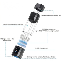 Botella de Agua Hidrogenada Portátil OEM ODM de 300 ml, SPE PEM, 4000-5000 PPB, Autolimpiante en 3 Minutos, para el Cuidado Diario de la Salud y el Fitness