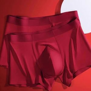 Boxer short homme rouge en modal respirant sans couture taille mi-haute pour le Nouvel An chinois et les fêtes porte-bonheur - Product Image 3