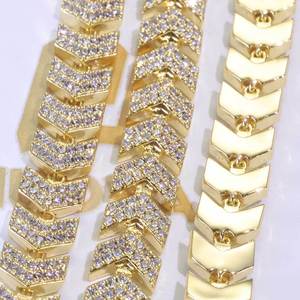 Collier chaîne cubaine Miami en laiton plaqué or 8 mm avec 1 rangée de diamants CZ 5A, bijoux hip-hop tendance pour hommes et femmes - Product Image 2