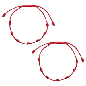 Vòng tay tình bạn cổ điển bán chạy, điều chỉnh được 7 nút, dây đỏ, làm thủ công, trang sức, bùa may mắn - Product Image 1