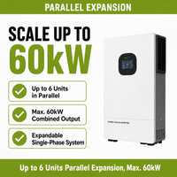 Onduleur solaire hybride biphasé empilable 10000W, norme américaine, machine complète en parallèle pour les petites entreprises solaires