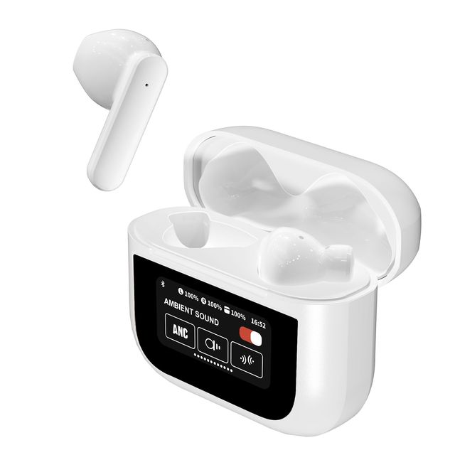 OEM Wireless Smart TWS Earbuds BT V5.3 Noise Cancelling ANC ENC Touch UI Display Semi-in-ear IPX4 Waterproof JL Chip Hifi Sound