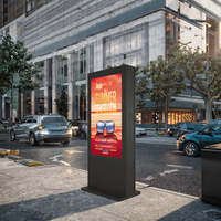 ENTENG Layar Digital LCD Berdiri untuk Luar Ruangan, Display Iklan dengan Android Terintegrasi, Sistem Manajemen Konten (CMS) Jarak Jauh