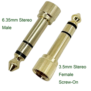 <strong>6.35mm</strong> Stereo 3Poles Male Plug <strong>to</strong> <strong>3.5mm</strong> Stereo Female Jack Gold Plated Connector <strong>3.5mm</strong> <strong>to</strong> <strong>6.35mm</strong> <strong>Adapter</strong> Converter - Product Image 2