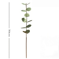 Vente chaude Tige Unique Artificielle Eucalyptus Argent Feuilles Real Touch Verdure Arrangements Floraux pour Noël Saint Valentin