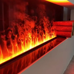 Chimenea Eléctrica Empotrable <span class=keywords><strong>con</strong></span> Control Remoto por Aplicación/WiFi, Llama LED <span class=keywords><strong>de</strong></span> Colores, Vapor <span class=keywords><strong>de</strong></span> Agua, Eficiencia Energética, para Garaje - Product Image 3