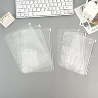 Pvc Transparent A5 A6 A7 pochette à fermeture éclair en plastique poche transparente classeur budgétaire enveloppes à monnaie portefeuille cahier planificateur