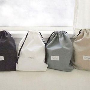 Sac à cordon en toile de coton avec logo personnalisé imprimé, double cordon, pour cadeaux, sacs à main et chaussures - Product Image 2