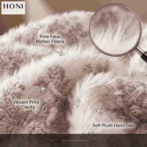 Couverture en fausse fourrure <span class=keywords><strong>mohair</strong></span> 300 g/m² à imprimé floral, couverture composite en flanelle blanche 180 g/m² pour lit et canapé - Product Image 4