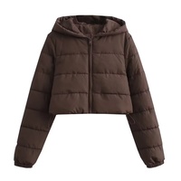 Nouvelle Collection Automne/Hiver 2025 – Doudoune Courte Urbaine Décontractée Unie à Capuche pour Femme, Style Européen et Américain, Modèle W055