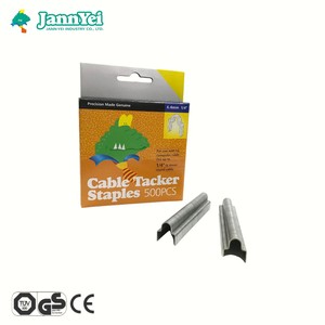 Cable Staple 1306C 6.4mm(1/4") Flat and Round Cable/Wire <b>Fastening</b> U-Shaped Metal Cable Staples Metallic Silver Safety Cable - Product Image 1