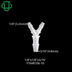Jiyou <b>PP</b> Plastic Y-Type Tee Hose Connector 1.6-9.5mm Transparent For Rubber Flexible Tubing - Product Image 5