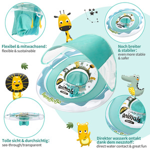 Swimbobo bơi bơm hơi hồ bơi Nhẫn bé động vật trẻ em vòng nổi mùa hè màu xanh lá cây bơi đồ chơi nổi Ghế nổi với tán - Product Image 5