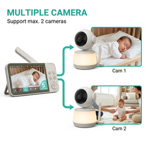 KT564W Tuya <b>Smart</b> WiFi Baby Monitor 5 Inch IPS 720P Screen with AI Motion Crying Detection and Night <b>Light</b> - Product Image 2
