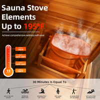 Cabine de sauna traditionnelle extérieure sur mesure en bois massif canadien avec poêle à bois