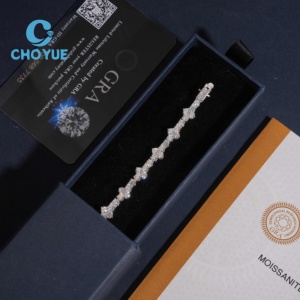 Collar de cadena de tenis de moissanita con cruz de 3 mm, de plata de ley 925, estilo hip hop, que pasa la prueba del diamante - Product Image 6