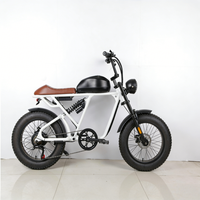 Vélo électrique rétro de 22 pouces pour la neige |   Vélo électrique 500W haute puissance, batterie longue durée 48V 15Ah, frein à disque, pneus larges en acier pour utilisation en montagne et sur neige