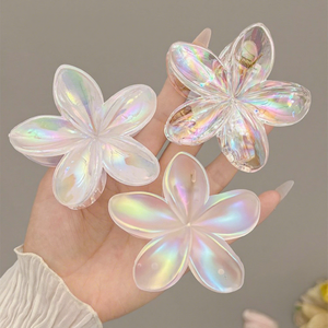 Pinza de Pelo Floral Frangipani Grande Blanca AB <span class=keywords><strong>Color</strong></span>, Estilo Europeo Americano, Versátil y Deslumbrante, para Mujer - Product Image 1