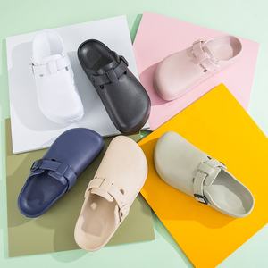 Stock de pantoufles unisexes à semelle épaisse en mousse EVA avec logo personnalisé sandales à enfiler - Product Image 1