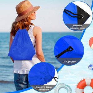 Bolsas de Zapatos Impermeables con Cordón y Logotipo Personalizado, Bolsa de Viaje con Cordón de Nailon para Gimnasio, Bolsa de Compras Promocional de Poliéster - Product Image 2