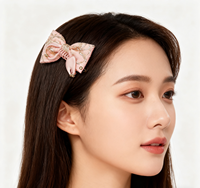 Barrettes à cheveux en polyester faites à la main pour femmes et filles, style anglais mignon rose, quatre saisons, accessoire de cheveux en métal durable