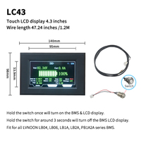 LVNOON Batterie au lithium-ion Lifepo4 Bms 16s 48v Lifepo4 200a Accessoires de batterie Jikong Bms V19 Écran LCD 4.3 pouces