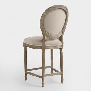 Tabouret <span class=keywords><strong>de</strong></span> <span class=keywords><strong>bar</strong></span> rembourré en bois massif, <span class=keywords><strong>chaise</strong></span> <span class=keywords><strong>de</strong></span> comptoir, avec dos rond, noir, blanc, français, <span class=keywords><strong>louis</strong></span> chêne, - Product Image 5