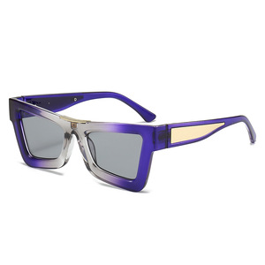Lunettes de soleil de haute qualité avec logo personnalisé surdimensionné rétro des années 90 nuances simples à la mode Street Beat Green Cat Eye - Product Image 5