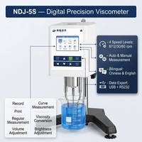 Viskometer Rotasi Digital NDJ-5S 1-100000 MPas 4 Kecepatan Rotor 1-4 Pelapis Cat Tinta Cairan Penguji Viskositas Laboratorium