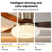 Ventilateurs de plafond avec éclairage à commande vocale, moteur silencieux DC 36W*2, LED dimmable, télécommande, prix d'usine, 25/36 pouces