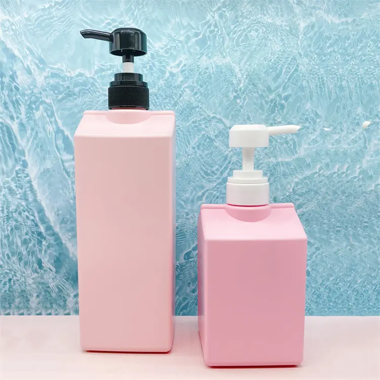 Bottiglie di sapone liquido per lavaggio a mano in plastica schiumogena rosa da 500ml 1000ml