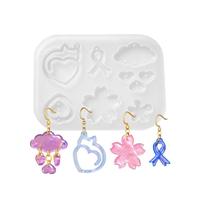 B63935 Moule en silicone DIY pour résine époxy, motifs fleur, papillon, cœur, lettre, plume, nuage, pour pendentifs boucles d'oreilles avec trou