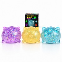 Nouvelle peluche chat en TPR souple, balle anti-stress pour adultes et enfants