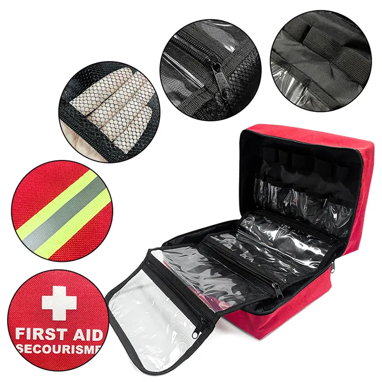 Kit di assistenza per terapia intelligente per la casa completo kit di pronto soccorso in tessuto oxford borsa con laccio emostatico materiale per l'avventura di emergenza