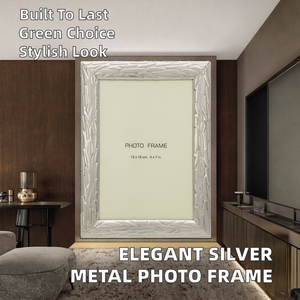 Marco de Fotos de Metal Plateado Texturizado, Marco Decorativo de Pared, Marco de Hierro Moderno con Relieve para Decoración del Hogar - Product Image 2