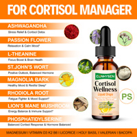 Gouttes liquides OEM ODM pour le bien-être du cortisol : favorisent l'exercice nocturne, la qualité du sommeil, mélange à base de plantes, équilibre naturel de l'humeur et de l'énergie