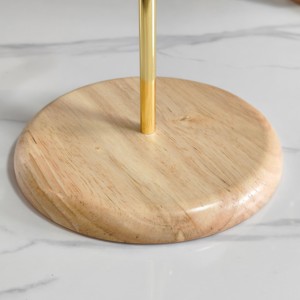 Koffiekophouder met houten basis en metalen haken voor thuis, keuken, bar, opbergruimte en presentatie, capaciteit voor 4 kopjes, modern design - Product Image 6