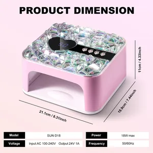 Lampe à LED UV 3D pour ongles en cristal, pour séchage rapide du gel, machine de photothérapie pour ongles, 45 LED, forme cœur, équipement de manucure pour salon - Product Image 6