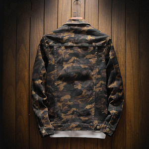 2021 Stile di modo di Alta Qualità Mens Camo Stampato/Giacca di Jeans/Mens <span class=keywords><strong>Denim</strong></span> Jean <span class=keywords><strong>Jacket</strong></span> mens giacca e cappotti - Product Image 2