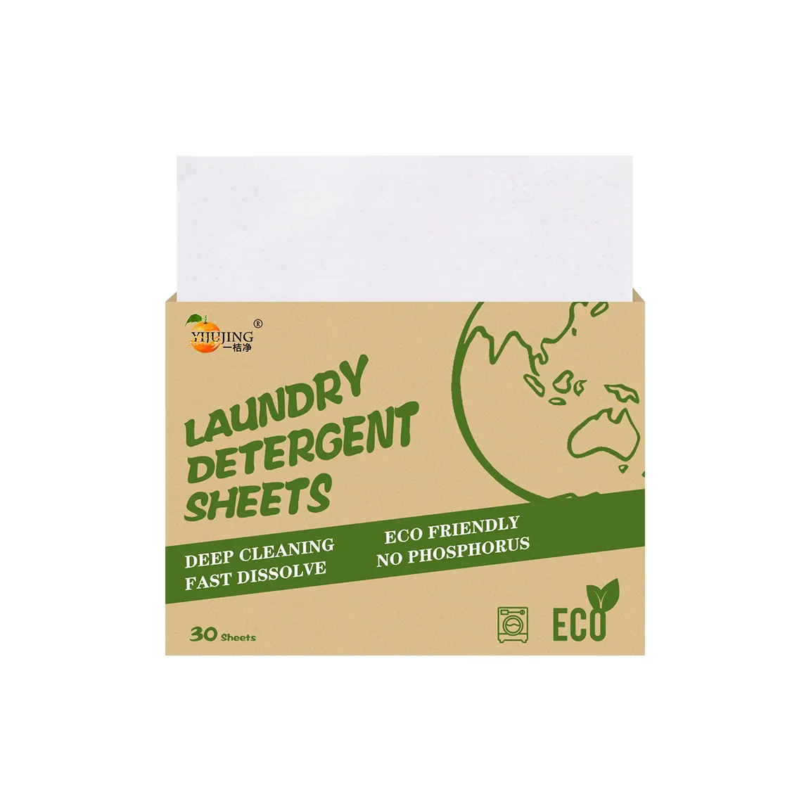 Tabletas biodegradables para lavado de ropa, tiras de detergente respetuosas con el medio ambiente