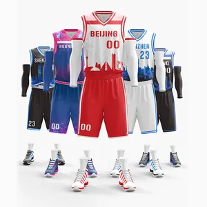 Seragam Basket Atletik Jaring Murni Uniseks, Seragam Basket Tim Desain Jersey