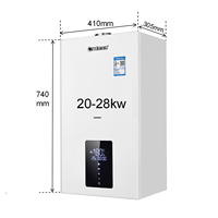 Pemanas Gas gantung dinding Boiler 2 penukar panas 20KW 24KW Combi Gas Mini Boiler